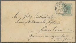 GA Hongkong - Ganzsachen: 1902, Envelope QV 2 C. Canc. "VICTORIA HONG-KONG 24 MR 04" To Canton W. Backstamp "CANTON A NO - Interi Postali