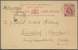 GA Hongkong - Ganzsachen: 1907, Card KEVII 4 C. With "HONG KONG K.B. 15 NO 0a " As Mark Of Origin With Same Day VICTORIA - Interi Postali