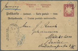 GA Hongkong - Besonderheiten: 1892, UPU Reply Part Of Bavaria Not Accepted, Marked With Blue Crayon Circles From "HONG K - Autres & Non Classés