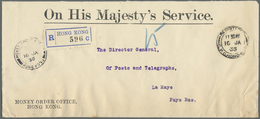 Br Hongkong - Besonderheiten: 1935, "MONEY ORDER OFFICE HONG KONG 16 JA 35" To Stampless OHMS Registered Cover W. Printe - Altri & Non Classificati