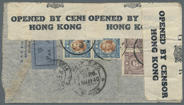 Br Hongkong - Besonderheiten: 1940. Air Mail Envelope To India Bearing SG 419, 30c Maroon (4) And SG 461, $2 Red/brown A - Other & Unclassified