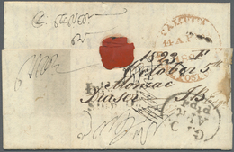 Br Indien - Vorphilatelie: 1823 (5 Oct): Calcutta Oval Dater "G.P.O./APR/Pt.Pd.", Two-liner "Inld.Ptge. (5)/Ship Do. (2) - ...-1852 Prefilatelia