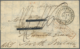 Br Indien - Vorphilatelie: 1824/1833 "INDIA LETTER": Two Letters With Different Portsmouth Shipletter Handstamps, With 1 - ...-1852 Préphilatélie