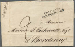 Br Indien - Vorphilatelie: 1827-1850: Four Letters To Bordeaux, FRANCE, With 1) 1827 Letter From Calcutta Bearing "COLON - ...-1852 Prefilatelia