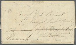 Br Indien - Vorphilatelie: 1829 (7th Dec.): Cross-written Letter Addressed To A Cornet Serving In 9th Bengal Light Caval - ...-1852 Préphilatélie