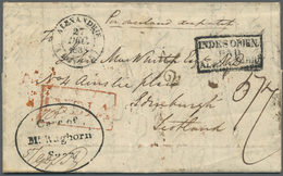 Br Indien - Vorphilatelie: 1838 WAGHORN & Co.: "Care Of/Mr. Waghorn/Suez" Oval Handstamp With '57' Noting And Signed By - ...-1852 Préphilatélie