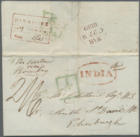 Br Indien - Vorphilatelie: 1839 Entire Letter From Dinapore To Edinburgh, Scotland 'Per Overland Via Bombay' Bearing Red - ...-1852 Prephilately