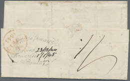 Br Indien - Vorphilatelie: 1844 Forwarded Mail: Folded Letter To London Per "Overland - Via Southampton" (endorsed In M/ - ...-1852 Prefilatelia