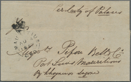 Br Indien - Vorphilatelie: 1852-53 Three Stampless Letters From Calcutta To Mauritius Bearing Red Calcutta Shipletter Da - ...-1852 Prephilately