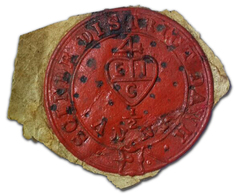 Indien: 1852 Scinde Dawk ½a. Scarlet, Embossed On Sealing Wax, Used On Small Piece And Cancelled By Diamond Of Dots, Cre - Other & Unclassified