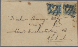 Br Indien: 1854 Lithographed ½a. Blue, Die I, Vertical Pair, Used On 1855 Cover From Bombay To Jaulnah, Tied By Diamond - Altri & Non Classificati