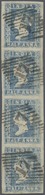 O Indien: 1854 Lithographed ½a. Pale Blue, Die I, Vertical Strip Of Four Used In Surat And Cancelled By Fine Strikes Of - Other & Unclassified