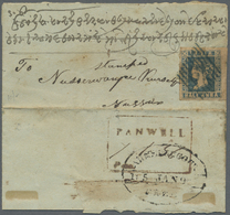 Br Indien: 1856: Scarce Oval Datestamp "AHMEDNUGGUR/185 JAN 9/FREE" In Black (Giles 1993 Suppl. No.3) Plus Scarce Boxed - Autres & Non Classés