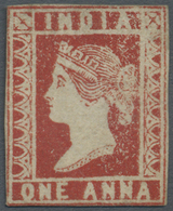 (*) Indien: 1854 Lithographed 1a. Red, Die III, Unused Without Gum As Issued, With Partially Touched But Almost Complete - Altri & Non Classificati