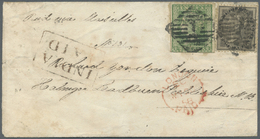 Br Indien: 1854 Lithographed 2a. Green In Combination With 1856 4a. Black On 1858 Cover From Agra To Leadburn, Peeblessh - Autres & Non Classés