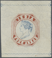 (*) Indien: 1854/1891 Reprint Of 4a. Blue & Red On Yellowish Wove Paper Watermarked With The Arms Of Great Britain Sidew - Autres & Non Classés