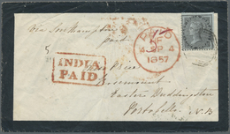 Br Indien: 1857/1871: Three Covers To Scotland, With Mourning Cover 1857 From Calcutta To Portobello, Edinburgh Franked - Autres & Non Classés