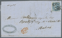 Br Indien: 1858. Envelope Addressed To 'Captain Bellamy, Madras' Bearing India SG 37, 1a Blue Tied By C/111 In Dotted Di - Other & Unclassified