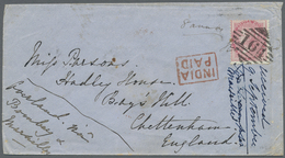 Br Indien: 1861. Envelope Addressed To England Bearing SG 48, 8a Carmine Tied By '164' In Diamond With Meanmeer Date Sta - Other & Unclassified