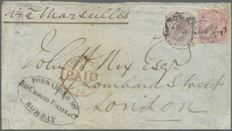 Br Indien: 1862-72 Bombay Forwarder: Three Forwarded Covers From Bombay To Europe, With 1) 1862 Stampless Letter To Fran - Other & Unclassified