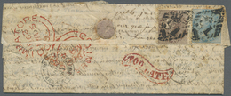 Br Indien: 1862. Envelope Addressed To France Bearing SG 37, ½a Blue And SG 39, 1a Brown Tied By 'C/91' Diamond Oblitera - Autres & Non Classés