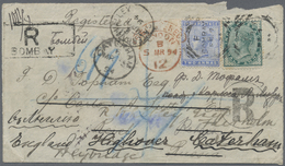 Br Indien: 1894 Destination RUSSIA/ESTONIA: Registered Cover (small Faults) From 'King, King & Co., Bombay' To Reval, Ru - Autres & Non Classés