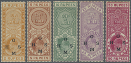 * Indien: 1908 TELEGRAPH OFFICIAL STAMPS: Complete Set Of Five KEVII. Stamps Optd. "O H M S", Mint Lightly Hinged, Some - Autres & Non Classés