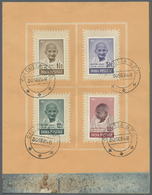 Br Indien: 1948 GANDHI Cpl. Set On Special Gandhi Folder, Tied By "CALCUTTA G.P.O./30 SEP 48" C.d.s., Fine. - Autres & Non Classés