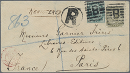 Br Indien - Used Abroad: ADEN; 1898. Registered Envelope Addressed To France Bearing India SG 84, ½a Green And SG 95, 4a - Other & Unclassified