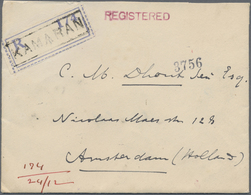 Br Indien - Used Abroad: ADEN-KAMARAN ISLAND 1929: Registered Cover To Amsterdam, Holland, (printed Rotterdamsche Lloyd - Autres & Non Classés