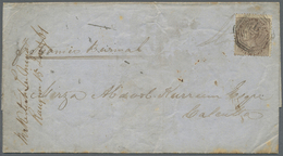 Br Indien - Used Abroad: BURMA, 1861. Envelope Addressed To Calcutta Bearing India SG 39, 1a Brown Tied By B/5 Obliterat - Altri & Non Classificati