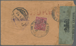 Br Indien - Used Abroad: BURMA, 1918. Censored Envelope Addressed To Siam Bearing India SG 160, 1a Carmine Tied By Rango - Altri & Non Classificati