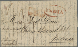 Br Indien - Used Abroad: FRENCH INDIA 1841/1849: Two Entire Letters From PONDICHERRY To Bordeaux Bearing Different Pondi - Other & Unclassified