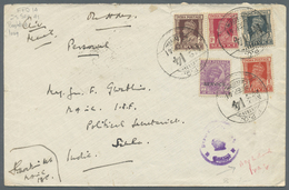 Br Indien - Used Abroad: IRAQ: 1941. Official Air Mail Envelope (waterstains) Addressed To Simla, India, Endorsed 'O.H.M - Other & Unclassified