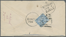 Br Indien - Used Abroad: 1881 MUSCAT: Cover With Complete Contents From GUADUR To Bombay Franked On Reverse With India ½ - Autres & Non Classés