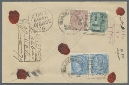 Br Indien - Used Abroad: PERSIA: 1879. Registered Envelope Addressed To Bombay Bearing India SG 58, 1a Pale Brown, SG 69 - Other & Unclassified