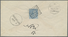 Br Indien - Used Abroad: PERSIA, 1880 (ca.). Envelope Addressed To Bombay Bearing India SG 54, ½a Blue Tied By 'B' In Ho - Autres & Non Classés