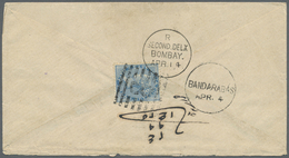 Br Indien - Used Abroad: PERSIA, 1882. Envelope Addressed To Bombay Bearing India SG 54, ½a Blue Tied By 'B' In Eight Ho - Other & Unclassified