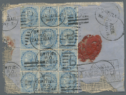 Indien - Used Abroad: 1875. Part Of Registered Linen Envelope Addressed To Bombay Bearing India SG Z16, ½a Blue (block O - Other & Unclassified