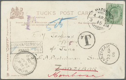 Br Indien - Used Abroad: ZANZIBAR, 1906. Picture Post Card Addressed To 'S.S. Juba', B.E.A. Protectorate Steamer, Zanzib - Autres & Non Classés