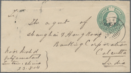 Br Indien - Feldpost: 1904. 'China Expeditionary Force' Postal Stationery Envelope 'half Anna' Green Cancelled By F.P.O. - Military Service Stamp