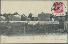 Br Indien - Feldpost: 1908. Picture Post Card Of 'Tomb Of Emperor Si-Ling, Peking' Addressed To France Bearing SG C13, 1 - Franchise Militaire