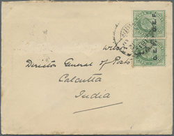 Br Indien - Feldpost: 1913. Envelope Addressed To India Bearing China Expeditionary Force SG C2, ½a Green (pair) Tied By - Military Service Stamp