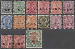 Br/* Indien - Feldpost: I.E.F. 1914-22: Complete Set Plus Shades (15 V) Very Fine Mint, And Full Set (10 V) On Cover, Li - Military Service Stamp