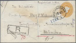 GA Indien - Ganzsachen: 1901. Registered Indian Postal Stationery Envelope 'two Annas Six Pies' Orange Upgraded With SG - Non Classificati