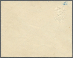 GA Indien - Ganzsachen: 1922/26 Postal Stationery Envelope KGV. 1a., ALBINO (colorless Embossing), Unused With A Bluish - Unclassified