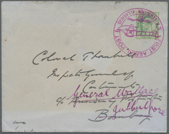 Br Indien - Flugpost: 1911 First Aerial Post Cover To Bombay, Redirected To Jubbelpore, Franked KEVII. ½a. Tied By The S - Posta Aerea