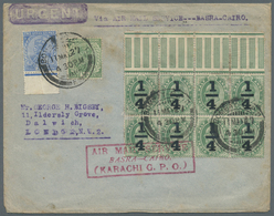 Br Indien - Flugpost: 1927. Envelope (corner Faults, Toned) Headed 'via Air Mail Service Basra-Cairo' Addressed To Londo - Posta Aerea