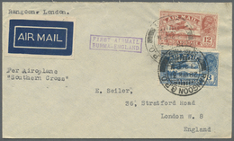 Br Indien - Flugpost: 1931. Air Mail Envelope Addressed To London Bearing Lndia SG 221, 3a Blue And SG 225, 12a Rose Red - Poste Aérienne