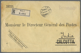 Br Indien - Besonderheiten: Incoming Mail: 1912, Registered Pre-printing Cover "Service Du Bereau International De L'Uni - Autres & Non Classés